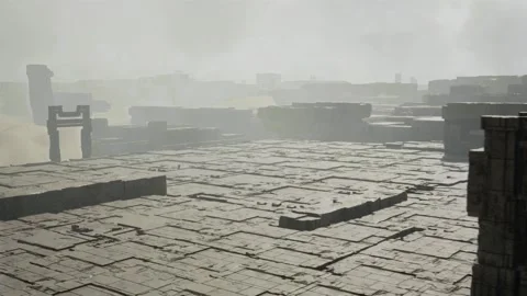 Alien Landscape Temple Stock Footage 317464920