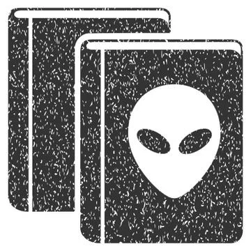 Alien Library Grainy Texture Icon Stock Illustration