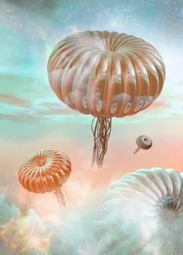 Alien life forms, artwork Stock Illustration