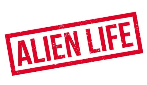 Alien Life rubber stamp Illustrazione stock