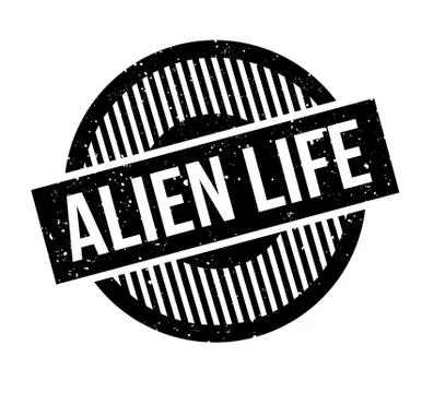 Alien Life rubber stamp Illustrazione stock