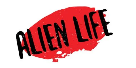 Alien Life rubber stamp Illustrazione stock