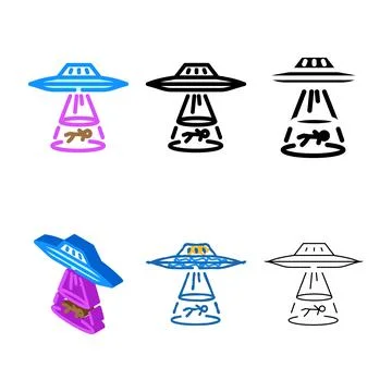 Alien life space exploration color icon vector styles Stock Illustration