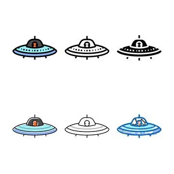 Alien life space exploration color icon mix vector Stock Illustration