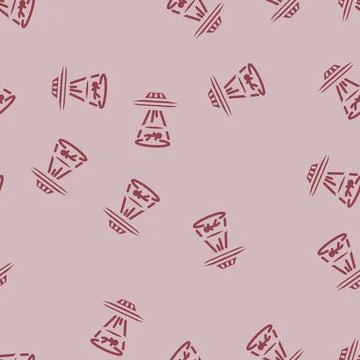 Alien life space exploration glyph vector seamless pattern イラスト素材