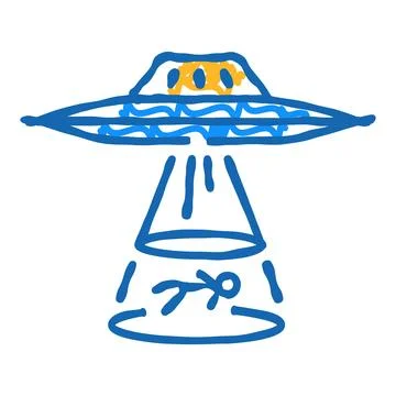 Alien life space exploration icon doodle illustration Stock Illustration