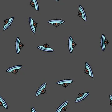 Alien life space exploration vector seamless pattern Stockillustratie