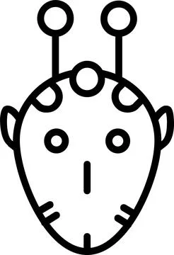 Alien Line Icon Design Stock Illustration