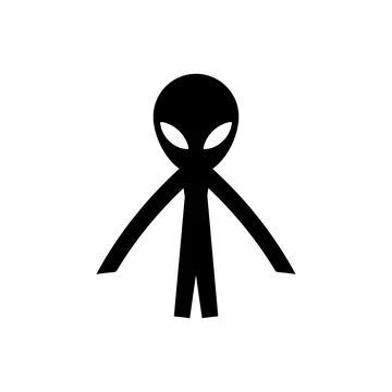 Alien logo icon, creature, face of unknown entity Stock Illustration