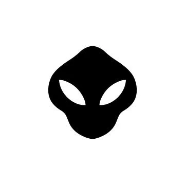 Alien logo icon, creature, face of unknown entity Stock Illustration
