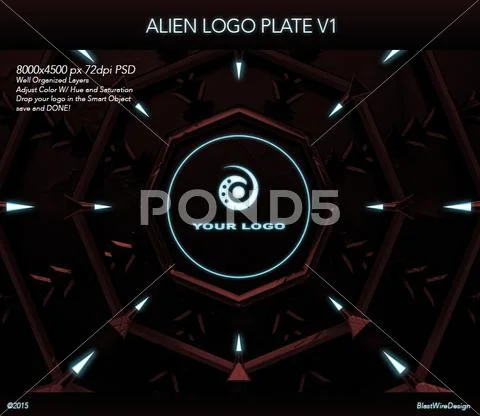 Alien Logo Plate PSD 템플릿