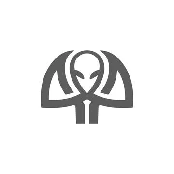 Alien logo simple icon modern corporate, abstract letter logo Stock Illustration