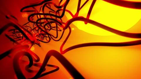 Alien looking 3d illustration of extraterrestrial fantasy hoses and orbs of l Ilustración de archivo