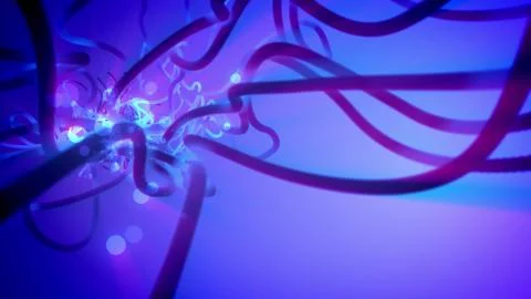 Alien looking 3d rendering of some dot looking creatures encircled with dark  Stock-Illustration