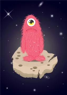 Alien Lost in Space Sad Monster Stock Illustration
