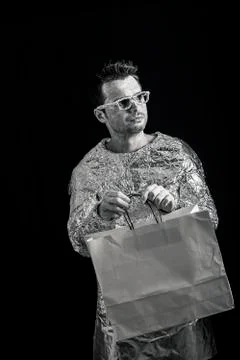 Alien man shopping Stock Photos