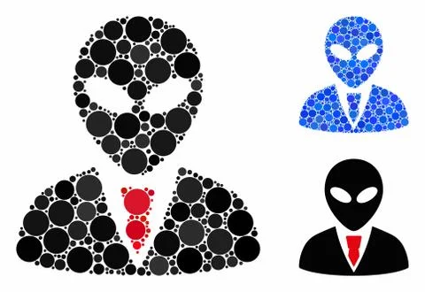 Alien manager Mosaic Icon of Circle Dots 스톡 일러스트