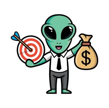 Alien mascot character design vector Stock Illustration
