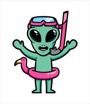 Alien mascot character design vector Stock Illustration