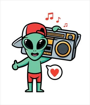 Alien mascot character design vector Stock Illustration