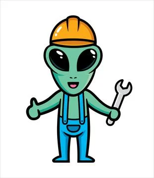 Alien mascot character design vector Stock Illustration