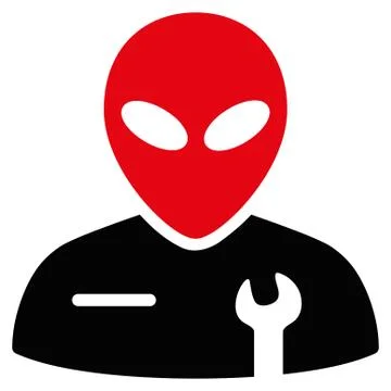 Alien Mechanic Flat Icon Stock Illustration