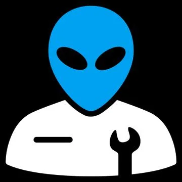 Alien Mechanic Flat Icon Stock Illustration
