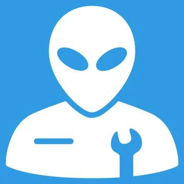 Alien Mechanic Flat Icon Stock Illustration
