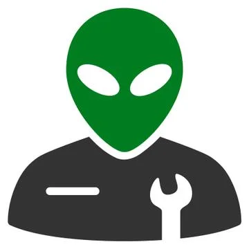 Alien Mechanic Flat Icon Stock Illustration