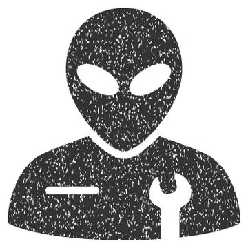 Alien Mechanic Grainy Texture Icon Stock Illustration