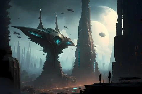 Alien Metropolis Stock Illustration