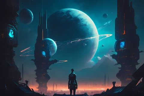 Alien Metropolis Stock Illustration