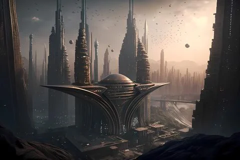 Alien Metropolis Stock Illustration