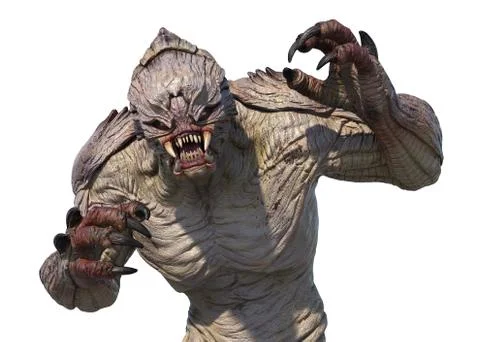 Alien Monster Attacking Stock Illustration