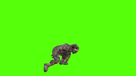 Alien Monster Climbing 2 Meter Wall Green Screen Animation 4K Rendering Stock-Footage 264549293