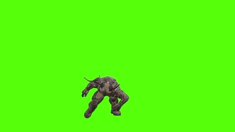 Alien Monster Climbing 2 Meter Wall Green Screen Animation 4K Rendering Stock Footage 264549294
