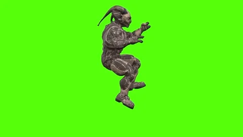 Alien Monster Climbing Down Ladder Green Screen Animation 4K Rendering Видео 264549389