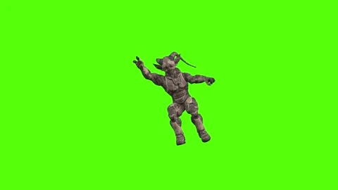 Alien Monster Climbing Down left Green Screen Animation 4K Rendering Stock Footage 264549149