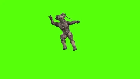 Alien Monster Climbing Down left Green Screen Animation 4K Rendering Vídeos de archivo 264549151