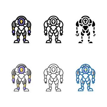 Alien monster color icon vector types Stock Illustration