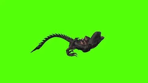 Alien monster Death Green Screen Animation 4k Rendering Video stock 262597539