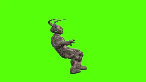 Alien Monster Death Green Screen Animation 4K Rendering Stock Footage 264795844