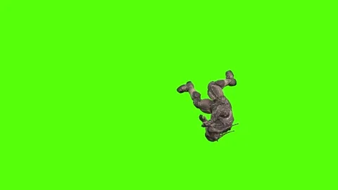 Alien Monster Dodge Forward Green Screen Animation 4K Rendering Stock Footage 264795816