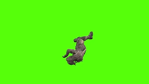 Alien Monster Dodge Forward Green Screen Animation 4K Rendering Stock Footage 264795823