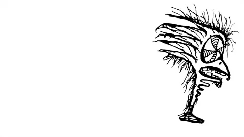 Alien monster drawing moving left to right animation Stock Footage 310619797