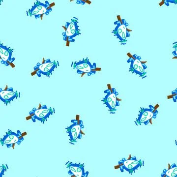 Alien monster funny isometric icon seamless pattern Illustrazione stock