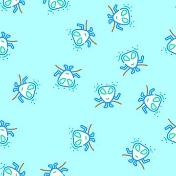 Alien monster funny vector seamless pattern Illustrazione stock
