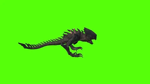 Alien monster Getting Hit Green Screen Animation 4k Rendering Stock Footage 262597534