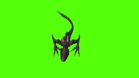 Alien monster Getting Hit Left Green Screen Animation 4k Rendering Видео 262699809
