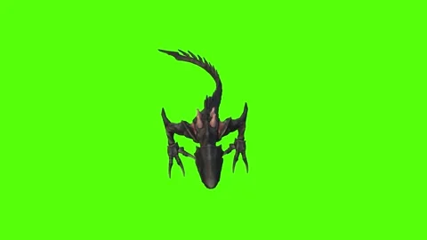 Alien monster Getting Hit Right Green Screen Animation 4k Rendering Stock Footage 262699795